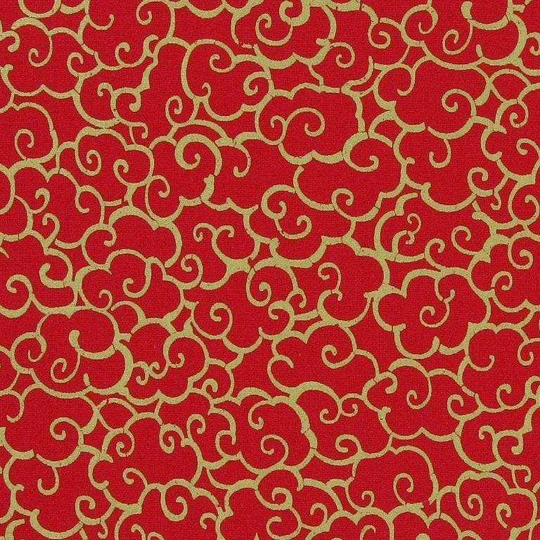 Japanese All Over Clouds Metallic Cotton